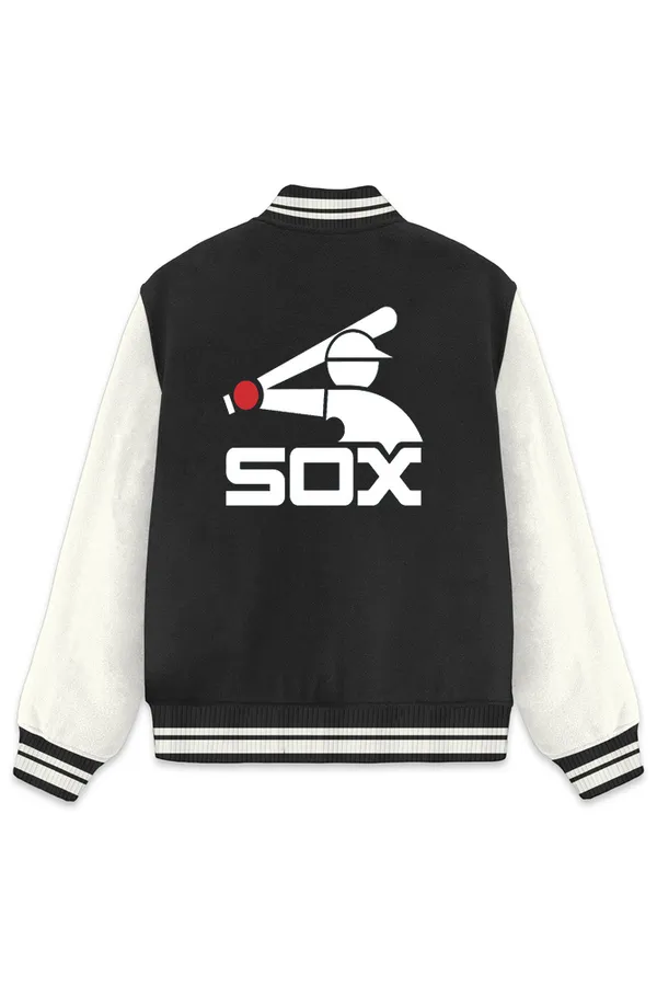 Chicago_White_Sox_Baseball_Poly_Ponte_Track_Jacket__For_All_Seasons_Round_Neck_T-Shirt_For_Men