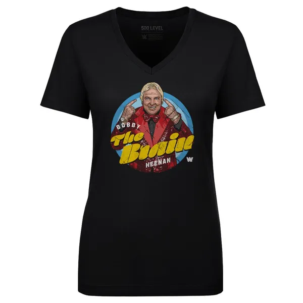 500_Level_Black_Bobby_Heenan_V-Neck_Short_Sleeve_T-Shirt
