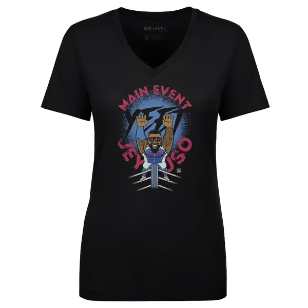 500_Level_Black_Jey_Uso_Big_Shots_Ropes_V-Neck_T-Shirt