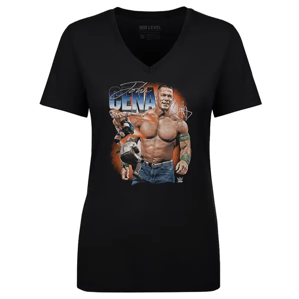 500_Level_Black_John_Cena_Vintage_Superstar_V-Neck_T-Shirt