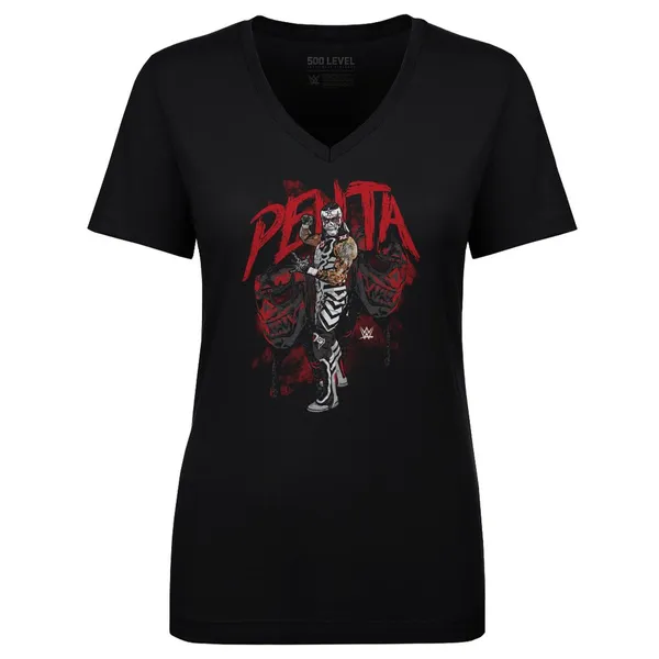 500_Level_Black_Penta_Grunge_Pose_V-Neck_T-Shirt