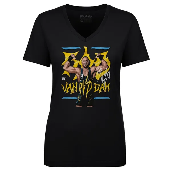 500_Level_Black_Rob_Van_Dam_Pose_V-Neck_T-Shirt