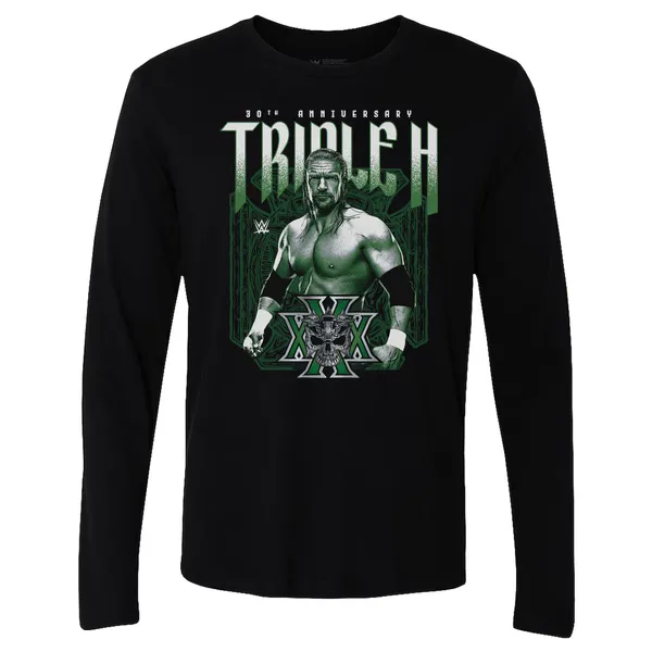500_Level_Black_Triple_H_30th_Anniversary_Long_Sleeve_T-Shirt