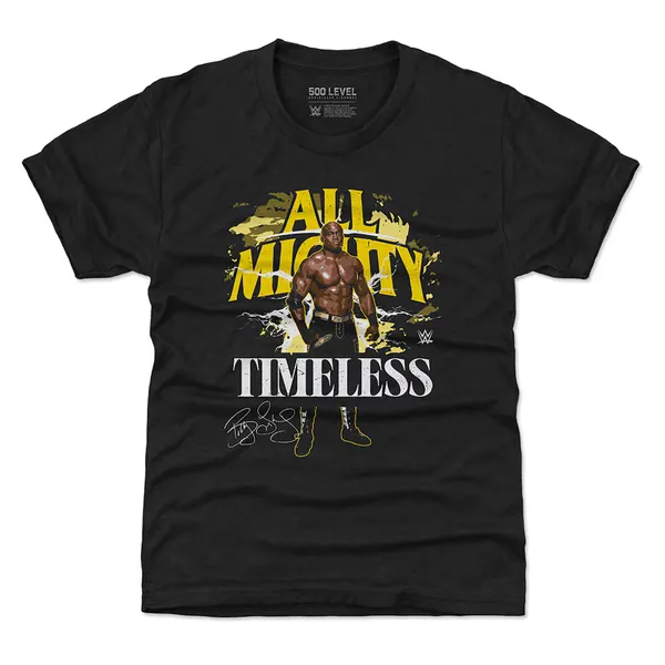 500_Level_Heather_Black_Bobby_Lashley_All_Mighty_Timeless_Pose_T-Shirt