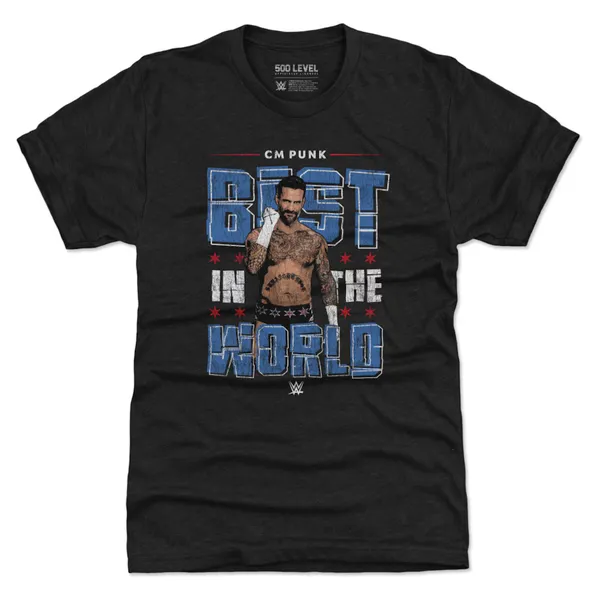 500_Level_Heather_Black_CM_Punk_Gritty_Tri-Blend_T-Shirt