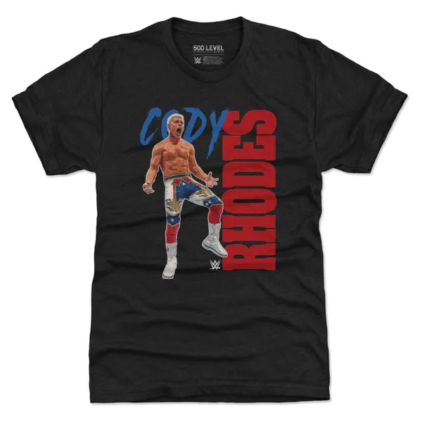 500_Level_Heather_Black_Cody_Rhodes_Celebration_Tri-Blend_T-Shirt