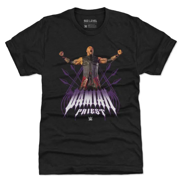 500_Level_Heather_Black_Damian_Priest_Superstar_Name_Tri-Blend_T-Shirt