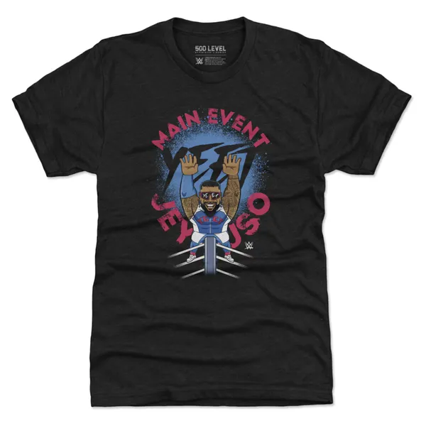 500_Level_Heather_Black_Jey_Uso_Big_Shots_Ropes_Tri-Blend_T-Shirt