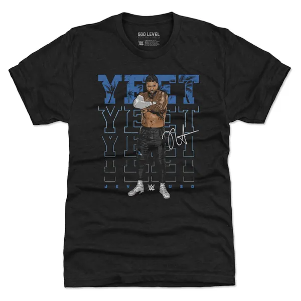 500_Level_Heather_Black_Jey_Uso_Yeet_Premium_Tri-Blend_T-Shirt