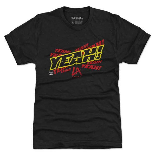 500_Level_Heather_Black_LA_Knight_Yeah_Repeat_Tri-Blend_T-Shirt