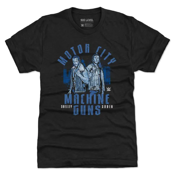 500_Level_Heather_Black_Motor_City_Machine_Guns_Duo_Tri-Blend_T-Shirt