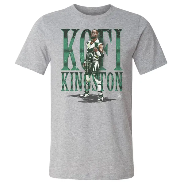 500_Level_Heather_Gray_Kofi_Kingston_Name_T-Shirt