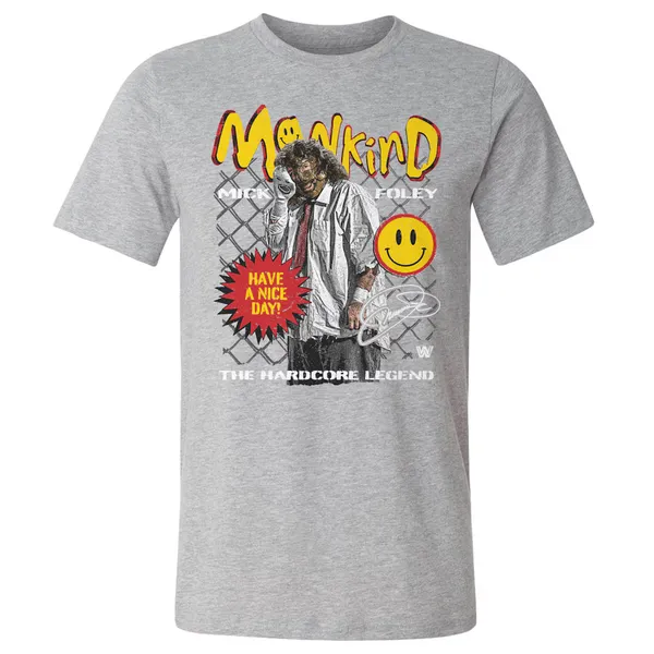 500_Level_Heather_Gray_Mick_Foley_Mankind_Have_A_Nice_Day_T-Shirt