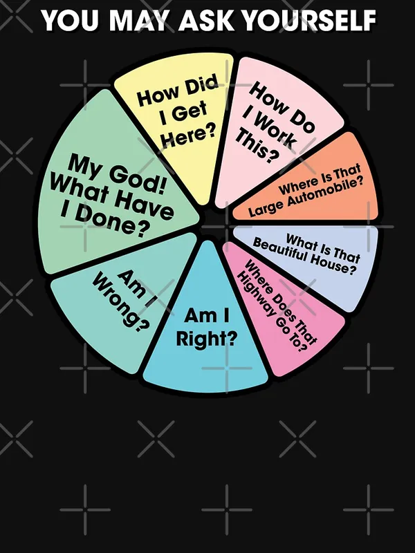 80's_Music_Retro_Lyrics_-_You_May_Ask_Yourself_Pie_Chart_Classic_T-Shirt