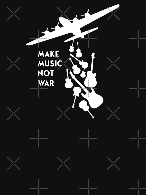 Banksy_Make_Music_Not_War_White_Classic_T-Shirt