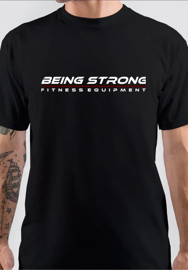 Being_Strong_Fitness_Equipment_Black_T-Shirt