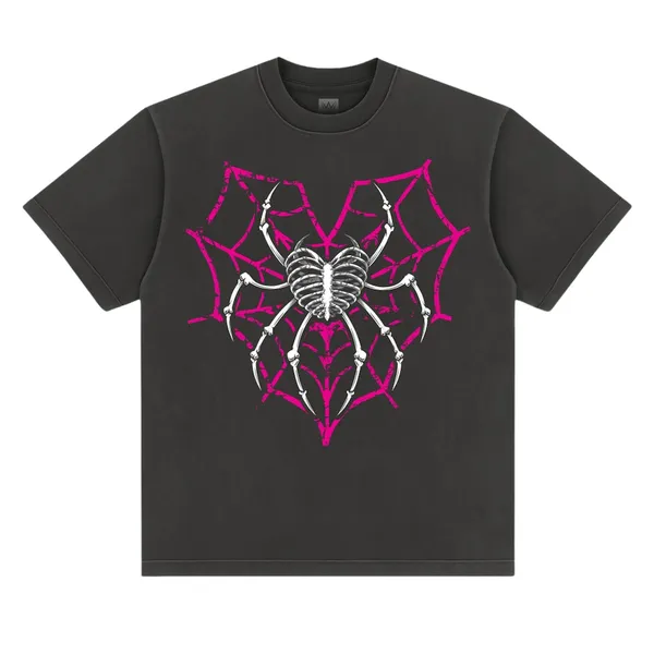 Black_AJ_Lee_Love_Bites_Back_Boxy_Garment_Dyed__Round_Neck_T-Shirt_For_Men