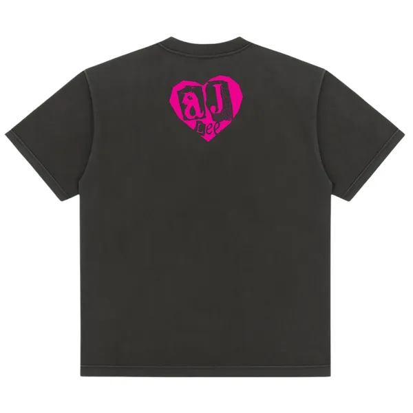 Black_AJ_Lee_Love_Bites_Retro_Oversized__Round_Neck_T-Shirt_For_Men