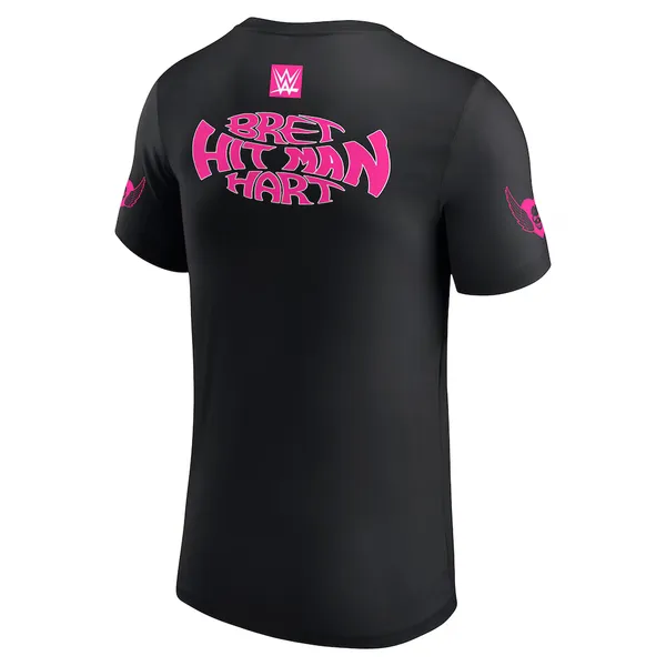Black_Bret_Hart_Hitman_Superstar__Round_Neck_T-Shirt_For_Men