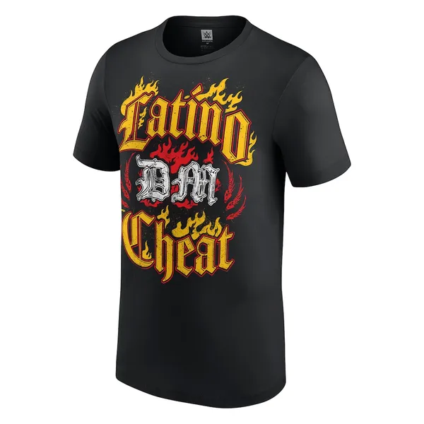 Black_Dominik_Mysterio_Latino_Cheat__Round_Neck_T-Shirt_For_Men