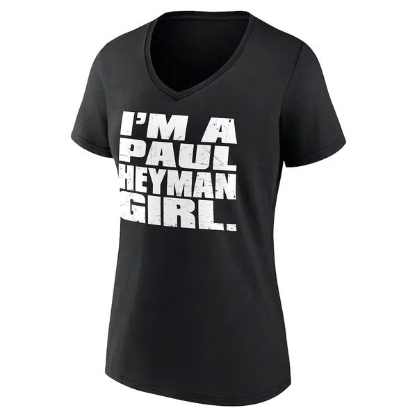 Black_Paul_Heyman_I'm_A_Paul_Heyman_Girl_V-Neck_T-Shirt
