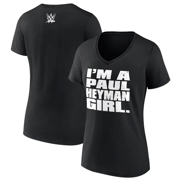 Black_Paul_Heyman_I'm_A_Paul_Heyman_Girl_V-Neck_T-Shirt