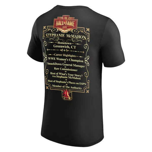 Black_Stephanie_McMahon_WWE_Hall_of_Fame_2026__Round_Neck_T-Shirt_For_Men