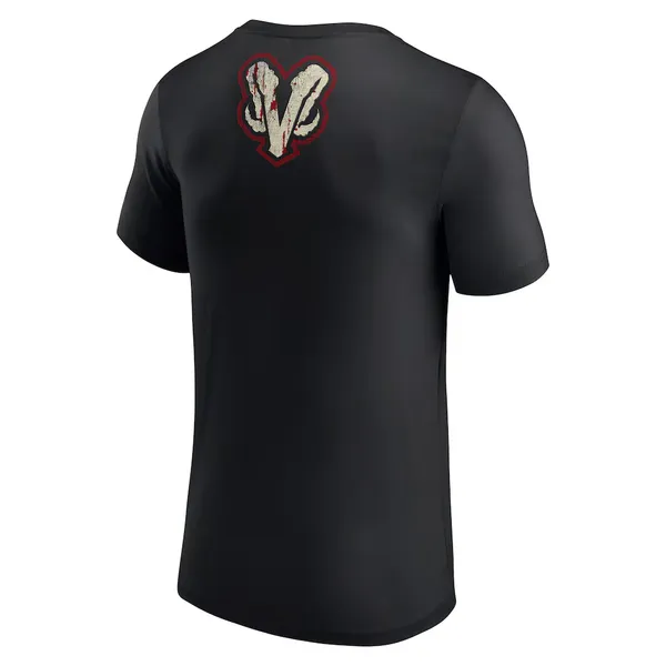 Black_Stephanie_Vaquer_Split_Face__Round_Neck_T-Shirt_For_Men