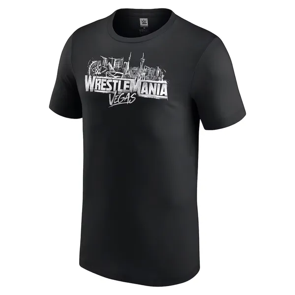 Black_WrestleMania_42_Logo__Round_Neck_T-Shirt_For_Men