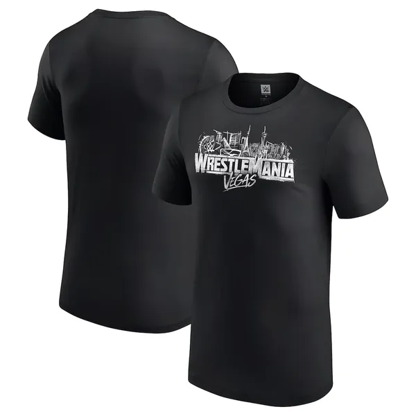 Black_WrestleMania_42_Logo__Round_Neck_T-Shirt_For_Men