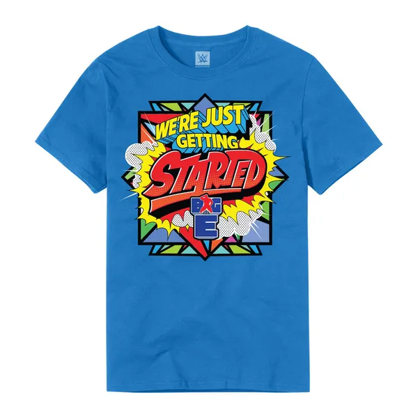 Blue_Big_E_We're_Just_Getting_Started_T-Shirt