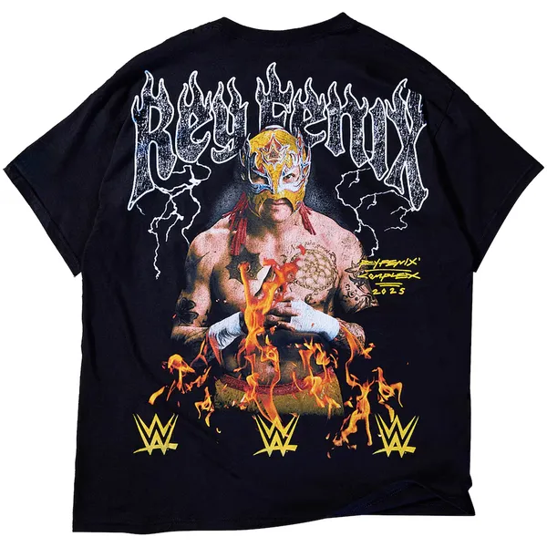 Complex_Black_Rey_Fenix_Flames__Round_Neck_T-Shirt_For_Men