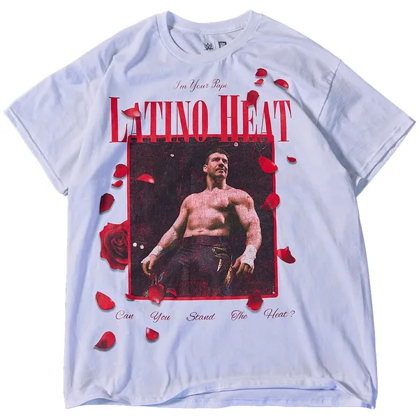 Complex_White_Eddie_Guerrero_Latino_Heat__Round_Neck_T-Shirt_For_Men