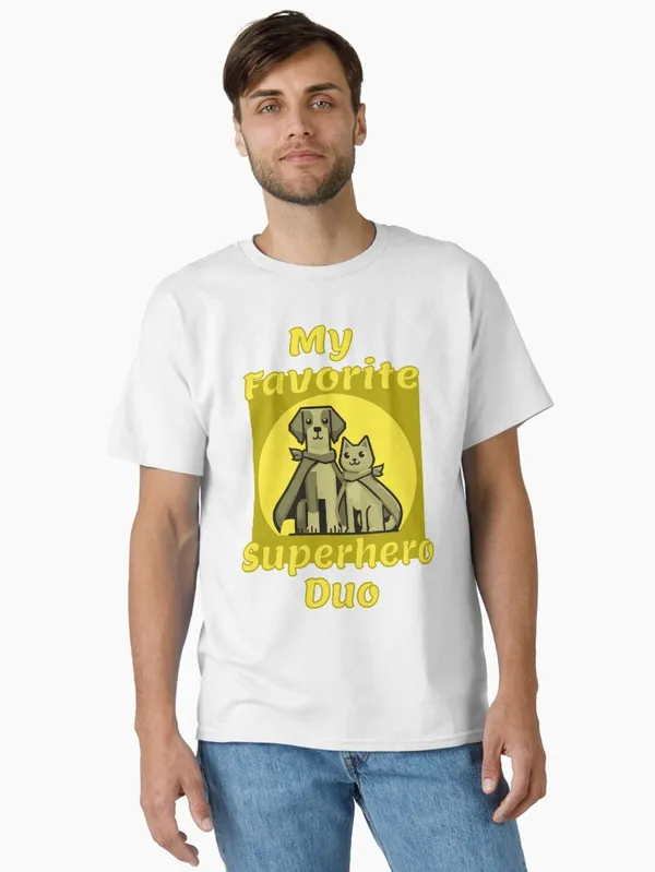 Dog_&_Cat_Superhero_Classic_T-Shirt