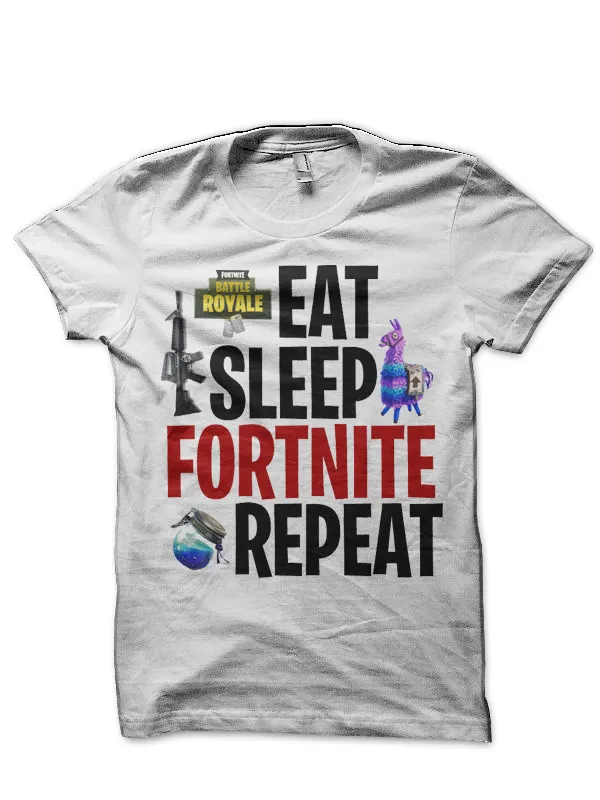 Eat_Sleep_Fortnite_Repeat_White_T-Shirt