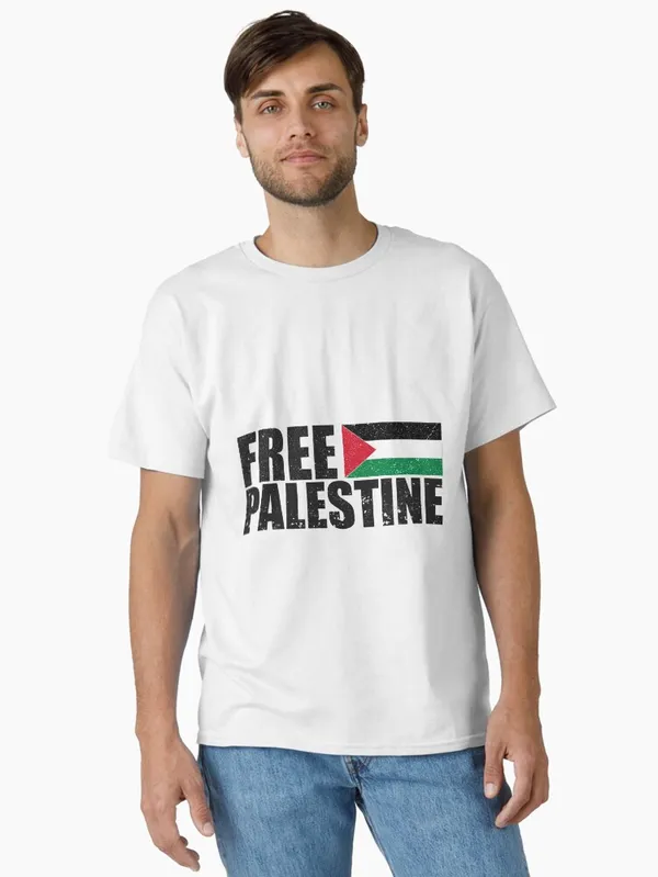 FREE_PALESTINE,_FREE_GAZA_PALESTINE_FLAG_ARABIC_Classic_T-Shirt