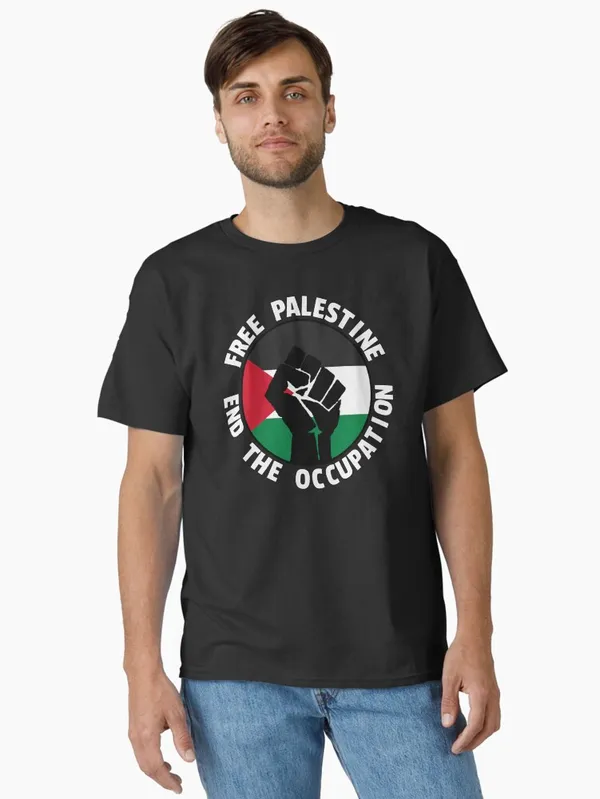 Free_Palestine_-_End_The_Occupation_(White_Text)_Classic_T-Shirt