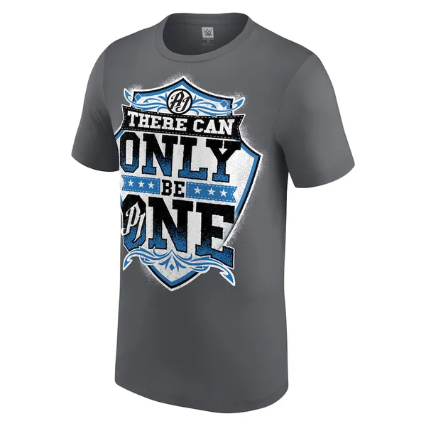 Gray_AJ_Styles_There_Can_Only_Be_One__Round_Neck_T-Shirt_For_Men