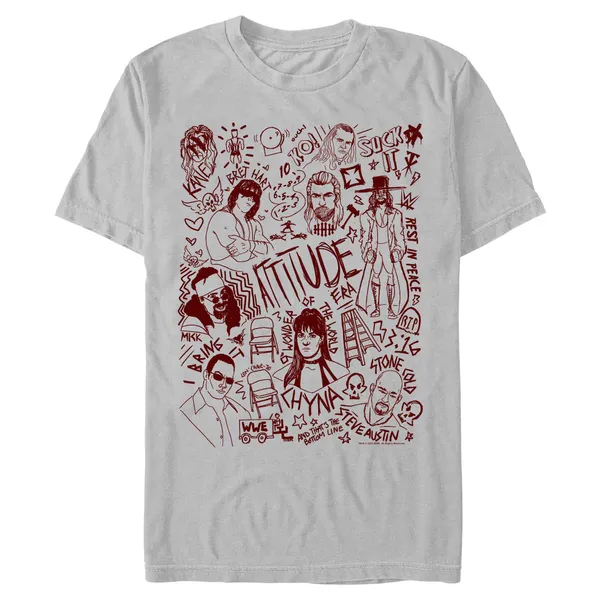 Gray_WWE_Attitude_Era_Doodles_T-Shirt