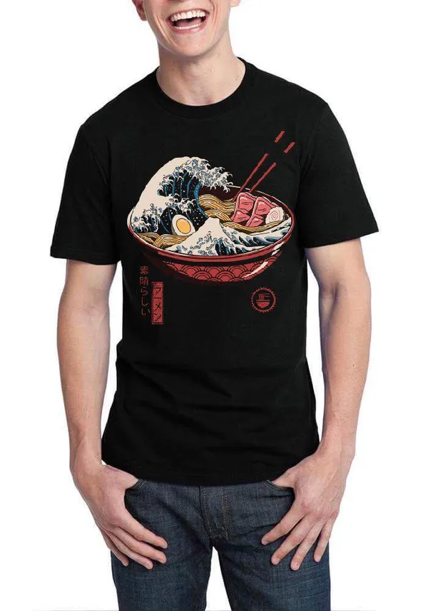 Great_Ramen_Wave_Black_T-Shirt