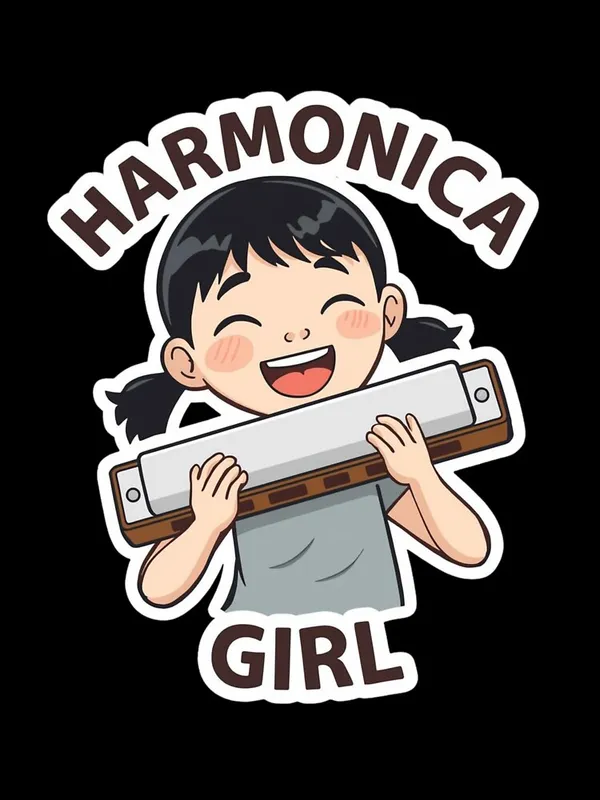 Harmonica_Girl,_Music_Lover_Oversized_T-Shirt