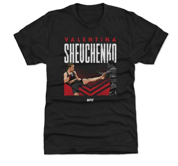 Heather_Black_Valentina_Shevchenko_Front_Kick_Premium_Tri-Blend_T-Shirt
