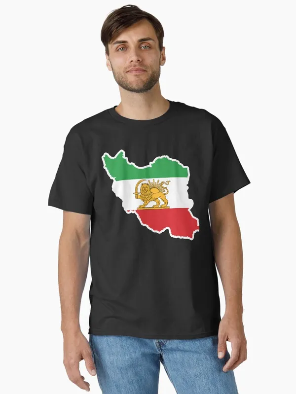 Historic_Iran_Map_with_Lion_and_Sun_|_Persian_Heritage_Classic_T-Shirt