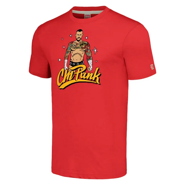 Homage_Heather_Red_CM_Punk_Tri-Blend_T-Shirt