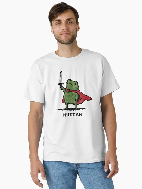 Huzzah_Frog_With_Sword_Classic_T-Shirt