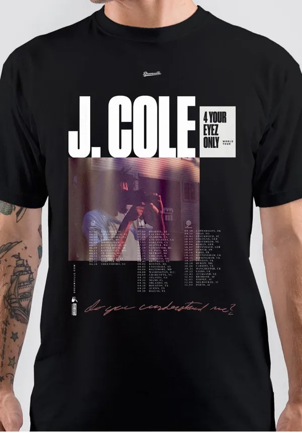 J_cole_tour_poster_Black_T-Shirt