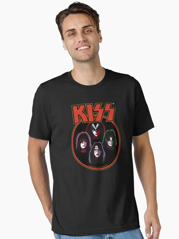 KISS_Band_Logo_with_Members_Essential_T-Shirt