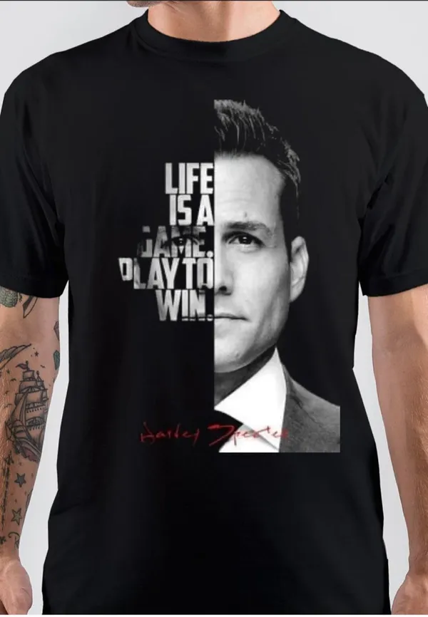 Life_Is_A_Game_Play_To_Win_Harvey_Specter_Black_T-Shirt