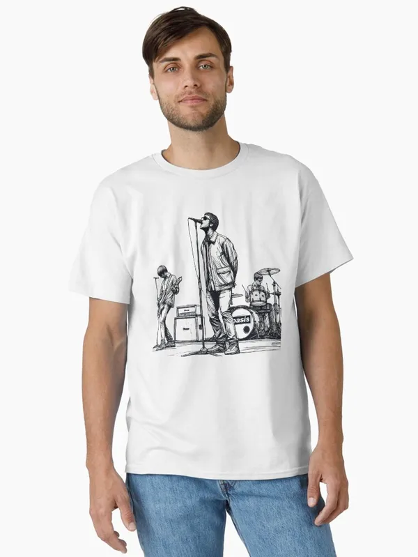 Minimalist_Line_Art_of_Oasis_Performing_T-SHIRT