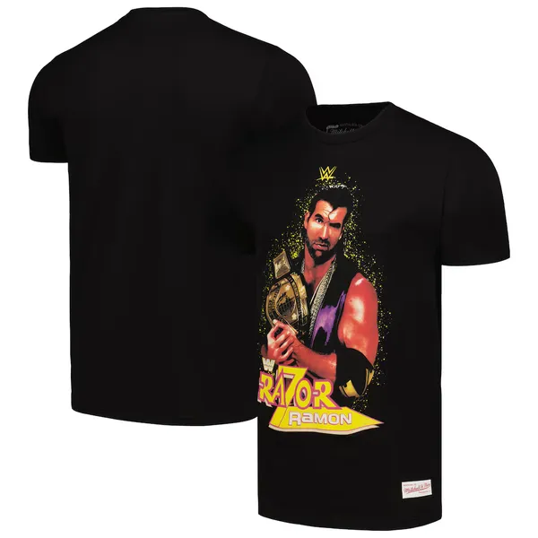 Mitchell_&_Ness_Black_Razor_Ramon_WWE_Legends__Round_Neck_T-Shirt_For_Men